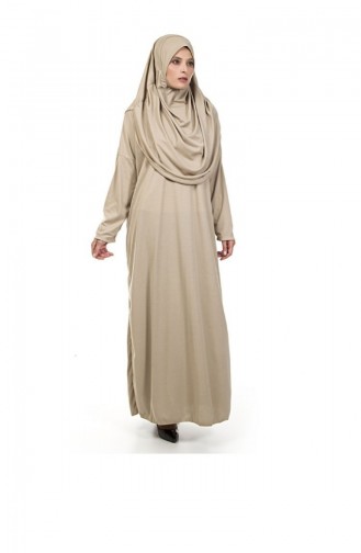طقم فستان صلاة عملي قطعة واحدة مع حجاب وسجادة صلاة وردي 05 15 4806 05.15.4806