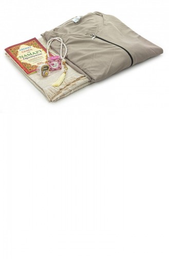 Mink Women`s Practical Headscarf Zippered One-Piece Prayer Dress Prayer Mat Set 05 17 1231 05.17.1231