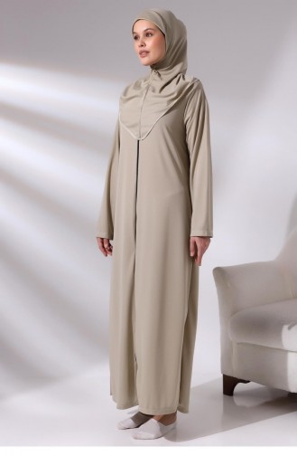 Mink Women`s Practical Headscarf Zippered One-Piece Prayer Dress Prayer Mat Set 05 17 1231 05.17.1231