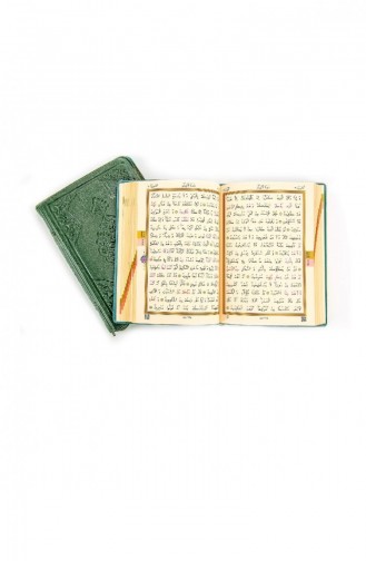 Benim Kuranım Sade Arapça Çanta Boy Yeşil Kılıflı Mühürlü Bilgisayar Hatlı 4398043980004