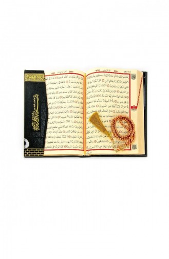 Kaaba Patterned Quran Plain Arabic Medium Size Computer Calligraphy Pearl Prayer Beads Set 4404544045002 4404544045002