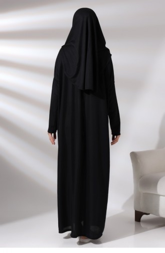 Tek Parça Namaz Elbisesi Siyah 5015 4480774480776