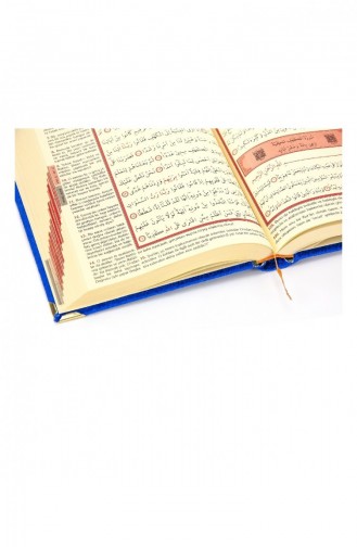 القرآن الكريم مخملي مغطى بلوحة اسم شخصية مقاس متوسط أزرق داكن قرآن ذو معنى 4503444503442 4503444503442