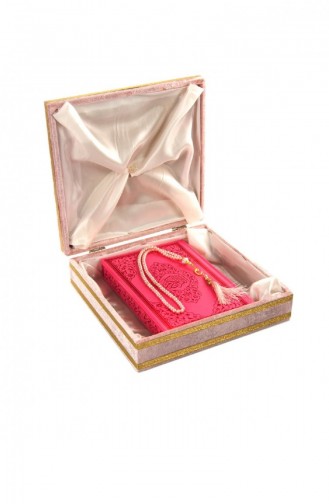 Elegant Velvet Boxed Quran And Pearl Prayer Beads Set For Mother`s Day 4504184504188 4504184504188