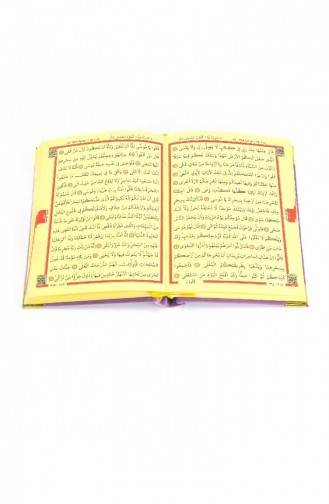 Heilige Koran Fluweel Bedekt Met Allah Woorden Gewoon Arabisch Middelgroot Lila Kleur Met Computerkalligrafie 4504694504692 4504694504692