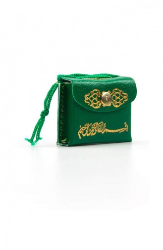 Mini Koran Met Leren Tas Effen Arabisch Groene Kleur 25 Stuks 4531814531818 4531814531818