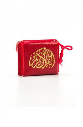 Deri Çantalı Mini Kuranı Kerim Sade Arapça Kırmızı Renk 25 Adet 4531834531836