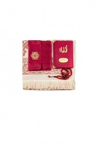 شانتوك قماش مغطى حقيبة كتب ياسين حجم لوحة شخصية سجادة الصلاة خرز الصلاة الحقيبة لون عنابي هدية Mevlid 4550294550294 4550294550294