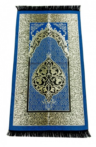 Economical Ottoman Taffeta Prayer Rug 0150 Navy Blue Color 4550354550356 4550354550356