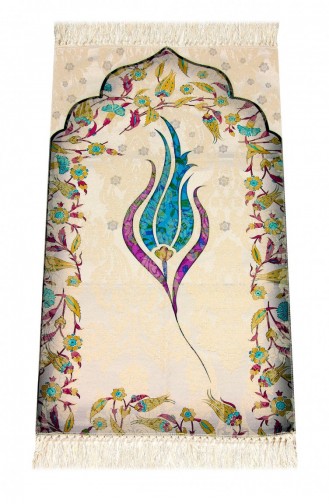 Children`s Prayer Mat With Thin Tulips Blue Color 4569034569038 4569034569038