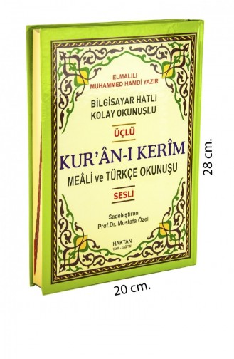 Arapça Türkçe Okunuş Ve Mealli Kuranı Kerim Rahle Boy Sesli Üçlü Kuran Haktan Yayınları 4582844582844