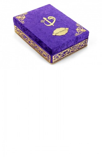 Spezielles Elif Vav Plexi-verziertes Geschenk Mit Samtbezug Koran-Box Lila 4897654300256 4897654300256