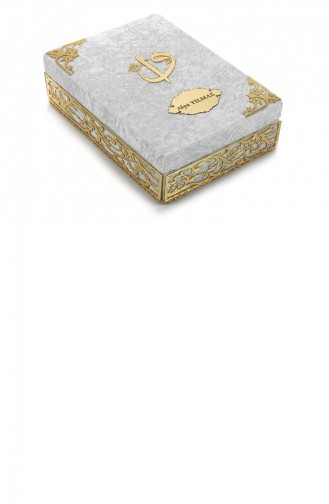 Special Elif Vav Plexi Decorated Gift Velvet Covered Boxed Quran White 4897654300257 4897654300257