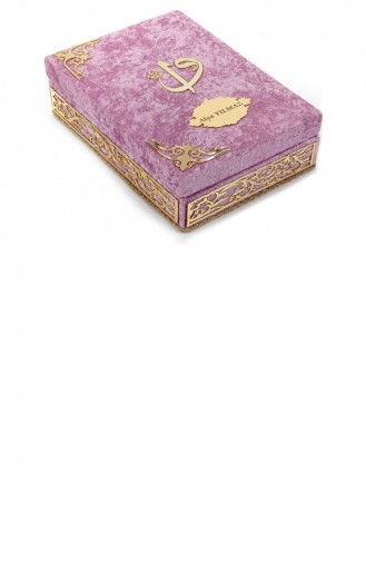 Special Elif Vav Plexi Decorated Gift Velvet Covered Boxed Quran Pink 4897654300260 4897654300260