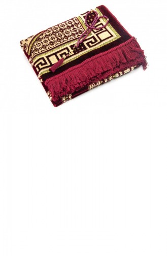 Luxury Velvet Şinginger Prayer Mat With Rosary Gift Red 4897654300320 4897654300320