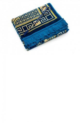 Tapis De Prière Singinger En Velours De Luxe Avec Chapelet Cadeau Bleu Marine 4897654300322 4897654300322