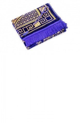 Luxury Velvet Şinginger Prayer Rug With Prayer Beads Gift Purple 4897654300324 4897654300324