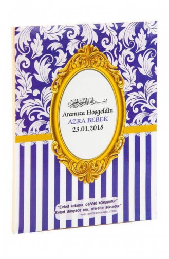 10 Pieces Of Yasin Book Bag Size 128 Pages Custom Name Label Cardboard Bag Prayer Beads Purple Color Mevlüt Gift 4897654300512 4897654300512