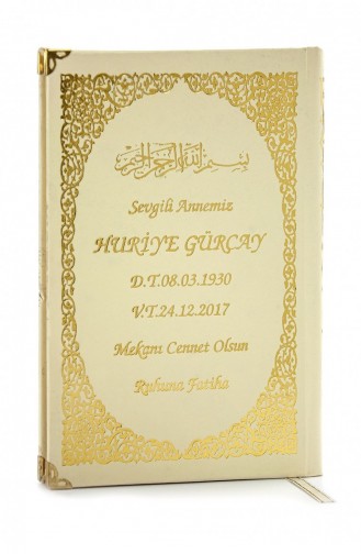 Livres Yasin à Couverture Rigide Imprimée Avec 50 Noms Taille Moyenne Couleur Crème Cadeau Mevlit 4897654300601 4897654300601