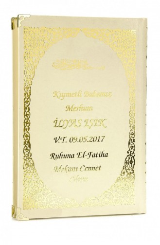 50 Name Printed Hardcover Yasin Books Medium Size Cream Color Mevlit Gift 4897654300601 4897654300601