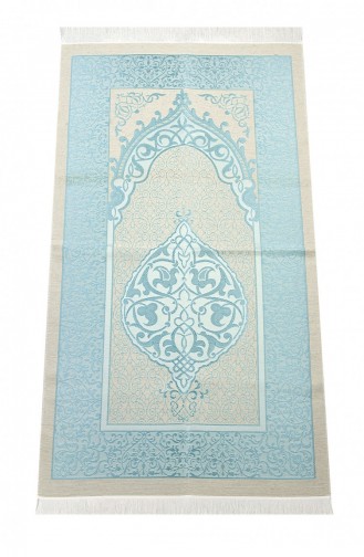 Luxury Light Color Ottoman Taffeta Prayer Rug Turquoise Color 4897654301002 4897654301002