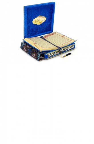 Mit Samt überzogene Truhe Personalisiertes Geschenk-Koran-Set Mit Gebetsteppich Marineblau 4897654301020 4897654301020