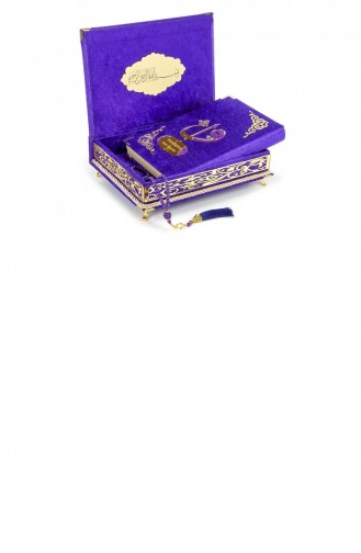 Personalized Gift Quran Set With Sponge Velvet Covered Case Purple 4897654301026 4897654301026