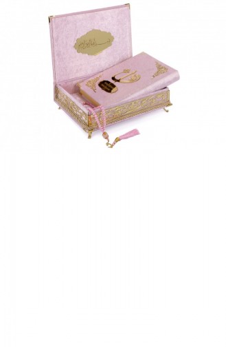 Personalized Gift Quran Set With Sponge Velvet Covered Case Pink 4897654301030 4897654301030