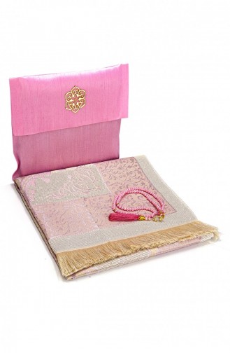 Shantuk Fabric Pouch Prayer Mat Rosary Pink Color Mevlid Gift 4897654301061 4897654301061