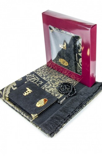 10 قطع من الهدايا الخاصة حقيبة كتب ياسين مغطاة بالمخمل مقاس لوحة شخصية سجادة صلاة سبحة صلاة محاصر باللون الأسود 4897654301141 4897654301141
