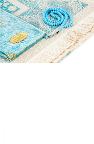 10 Stück Mit Samt überzogene Yasin-Buchtaschengröße Als Besonderes Geschenk Personalisierter Teller Gebetsteppich Gebetsperlen Blau Verpackt 4897654301148 4897654301148