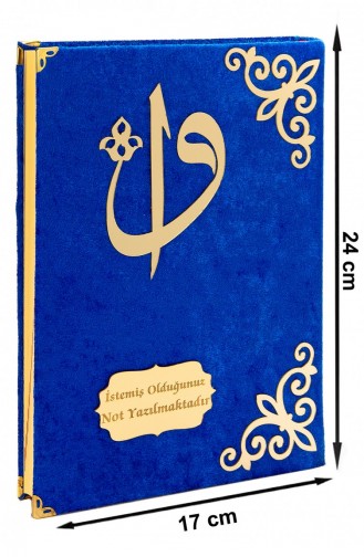 Cadeau Recouvert De Velours Nom Personnalisé Plexi à Motifs Arabe Taille Moyenne Coran Bleu Foncé 4897654301152 4897654301152