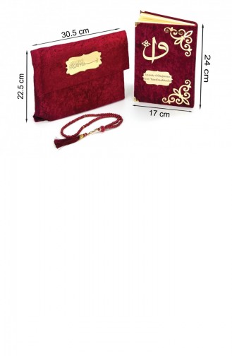 Perles De Prière Personnalisées Recouvertes De Velours à Motifs En Plexiglas Cadeau Moyen Arabe Saint Coran Claret Rouge 4897654301178 4897654301178