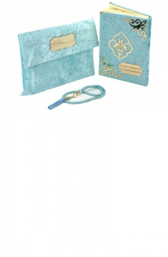 Personalisierte Mit Plexiglas Gemusterte Mit Samt überzogene Gebetsperlen Geschenk Mittelgroß Arabisch Heiliger Koran Blau 4897654301179 4897654301179