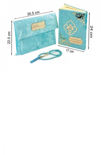 Personalisierte Mit Plexiglas Gemusterte Mit Samt überzogene Gebetsperlen Geschenk Mittelgroß Arabisch Heiliger Koran Blau 4897654301179 4897654301179