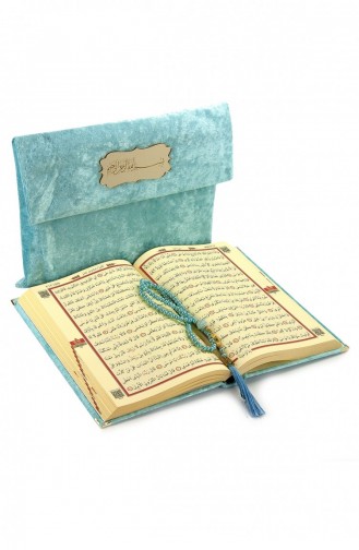 Personalisierte Mit Plexiglas Gemusterte Mit Samt überzogene Gebetsperlen Geschenk Mittelgroß Arabisch Heiliger Koran Blau 4897654301179 4897654301179
