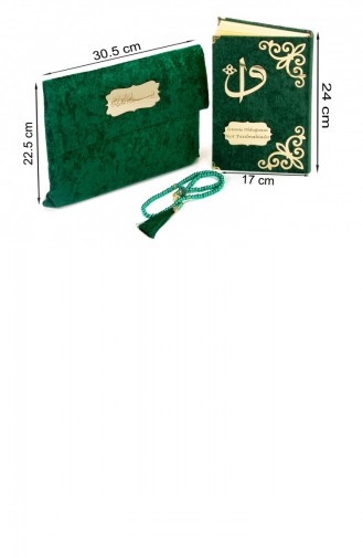 Perles De Prière Personnalisées Recouvertes De Velours à Motifs En Plexiglas Cadeau Moyen Arabe Saint Coran Vert 4897654301182 4897654301182