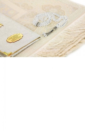 Velvet Yasin Book Bag Size Name Plate Prayer Mat Prayer Beads Boxed Cream 4897654301332 4897654301332