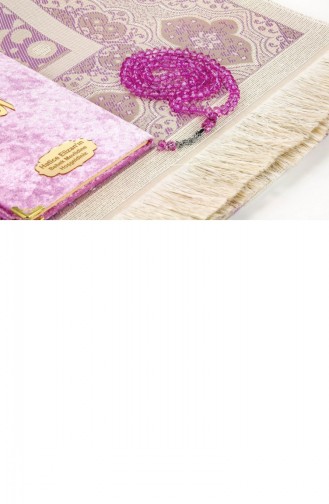 Velvet Yasin Book Bag Size Name Plate Prayer Rug With Rosary Box Pink 4897654301348 4897654301348