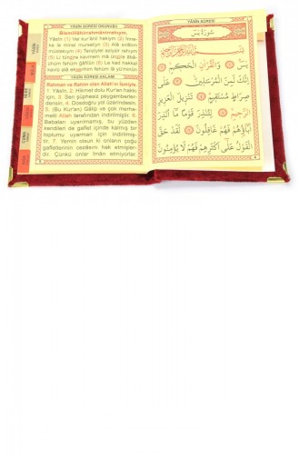 Samt-Yasin-Büchertaschengröße Namensschild-Gebetsteppich Mit Gebetsperlenbox Rot 4897654301352 4897654301352