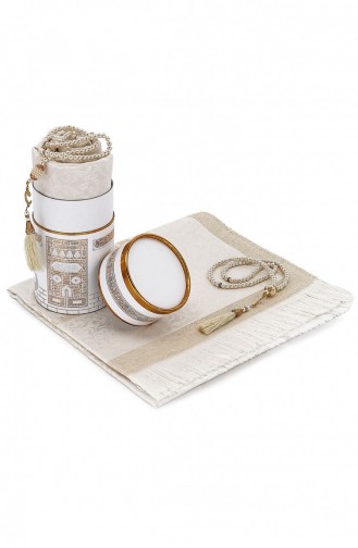 Special Cylinder Boxed Prayer Mat Set White 4897654301430 4897654301430
