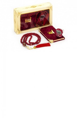 Stone Chanting Mini Velvet Yasin Pearl Prayer Beads Gift Set Claret Red Color 4897654301651 4897654301651