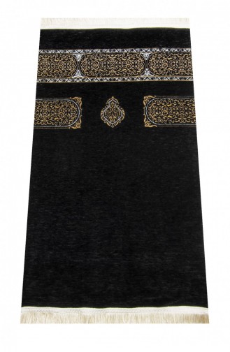 Kaaba Cover Plain Modell Ultra Luxuriöser Schwarzer Chenille-Gebetsteppich 8 4897654301714 4897654301714