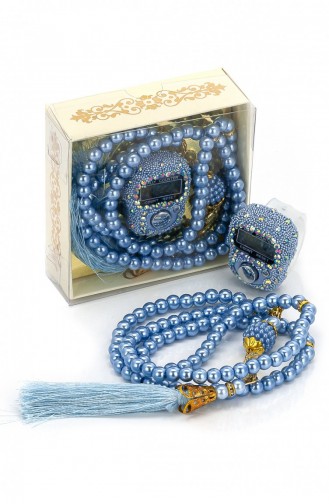 Stone Chanting Pearl Rosary Gift Set Blue Color 4897654301751 4897654301751