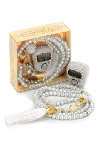 Stone Chanting Pearl Rosary Gift Set White Color 4897654301753 4897654301753