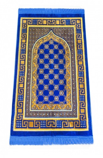 Tapis De Prière Chantant En Velours De Luxe Avec Chapelet Cadeau Bleu Marine 4897654301782 4897654301782