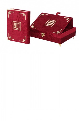 Velvet Covered Gift Quran Set With Rahle Red 4897654301868 4897654301868