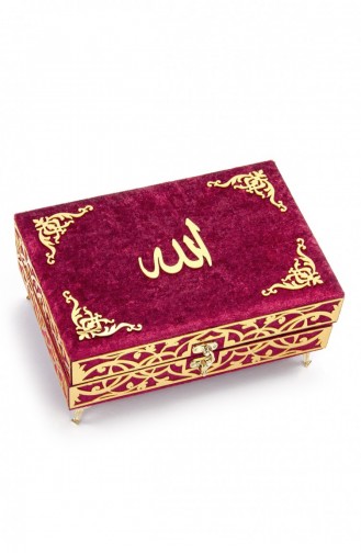 غطاء قرآن مغطى بالمخمل خاص سبحة صلاة هدية لون عنابي 4897654301926 4897654301926