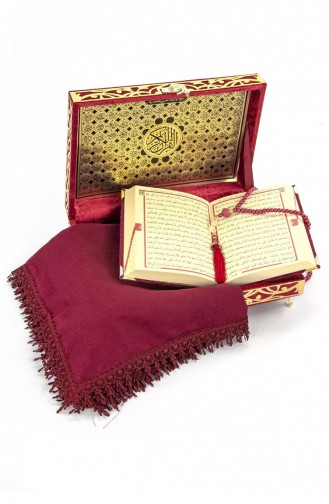 غطاء قرآن مغطى بالمخمل خاص سبحة صلاة هدية لون عنابي 4897654301926 4897654301926