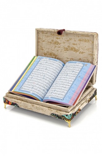 Spezielles Koran-Set Mit Regenbogenmuster Und Thailändischem Federsamt Cremefarben 4897654301933 4897654301933